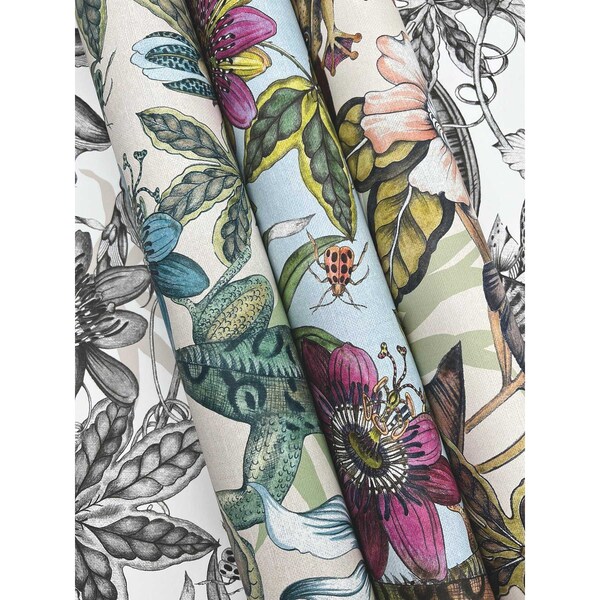 York Wallcoverings Rainforest White and Charcoal Wallpaper - BL1703