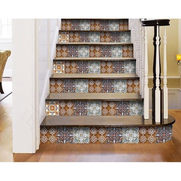 Homeroots 5 x 5 in. Rustico Linda Removable Brown Peel & Stick Tiles - 400276