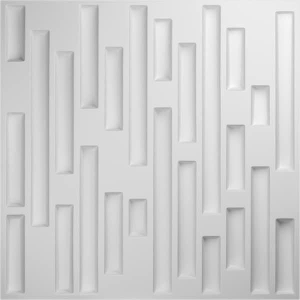 Ekena Millwork 19 5/8in. W x 19 5/8in. H Staggered Brick EnduraWall Decorative 3D Wall Panel, White, 10PK - WP20X20SBWH-CASE-10