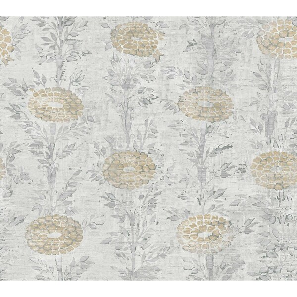 York Wallcoverings French Marigold Gold  and White Wallpaper - AF6516