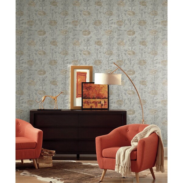 York Wallcoverings French Marigold Gold  and White Wallpaper - AF6516