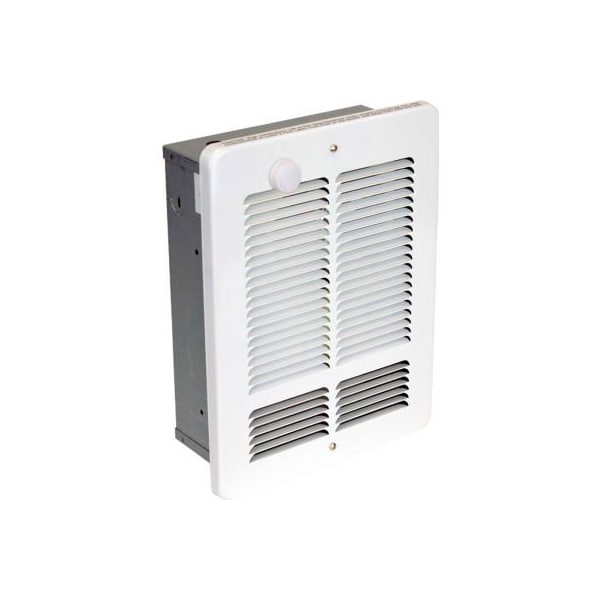King Electric King Forced Air Wall Heater With Built-In Single Pole Thermostat, 1500W, 120V, White - W1215-T-W
