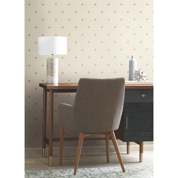 York Wallcoverings Stella Star Off White Metallic Wallpaper - SP1500