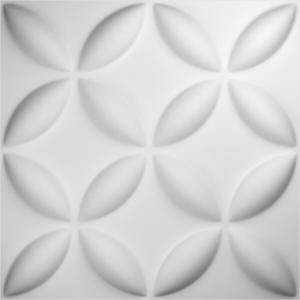 Ekena Millwork 19 5/8in. W x 19 5/8in. H Wallflower EnduraWall 3D Wall Panel Covers Total 133.73 Sq. Ft., 50PK - WP20X20WAWH-CASE-50