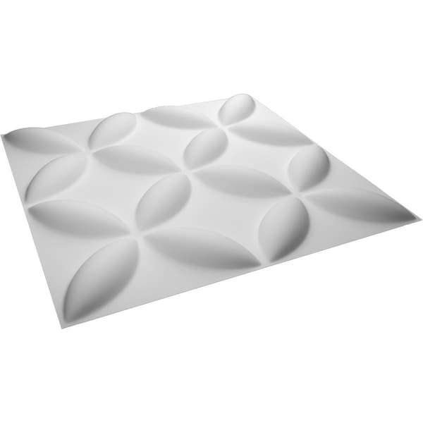 Ekena Millwork 19 5/8in. W x 19 5/8in. H Wallflower EnduraWall 3D Wall Panel Covers Total 133.73 Sq. Ft., 50PK - WP20X20WAWH-CASE-50