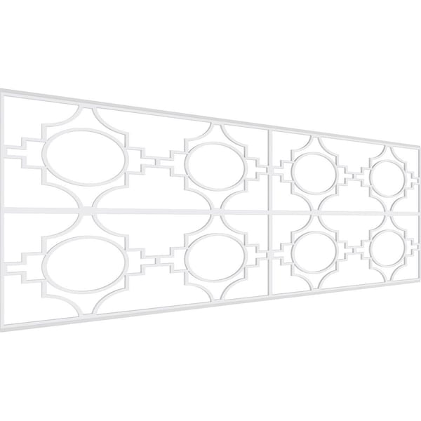 Ekena Millwork Set of Four Panels for 94 1/2"W x 32 1/4"H Gypsum Fretwork Wainscot Wall Paneling - WPKP16X01X47GYP