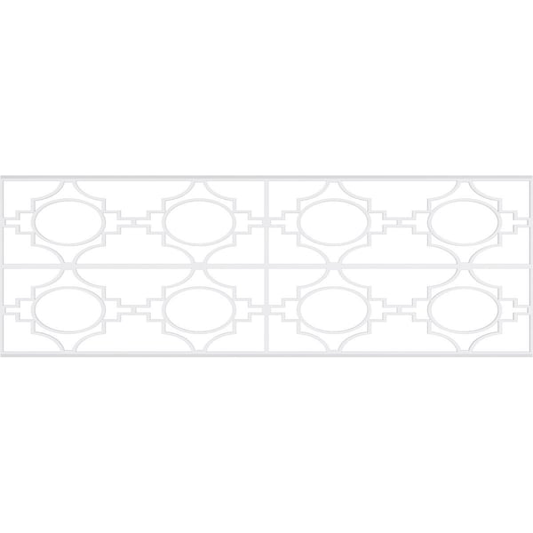 Ekena Millwork Set of Four Panels for 94 1/2"W x 32 1/4"H Gypsum Fretwork Wainscot Wall Paneling - WPKP16X01X47GYP