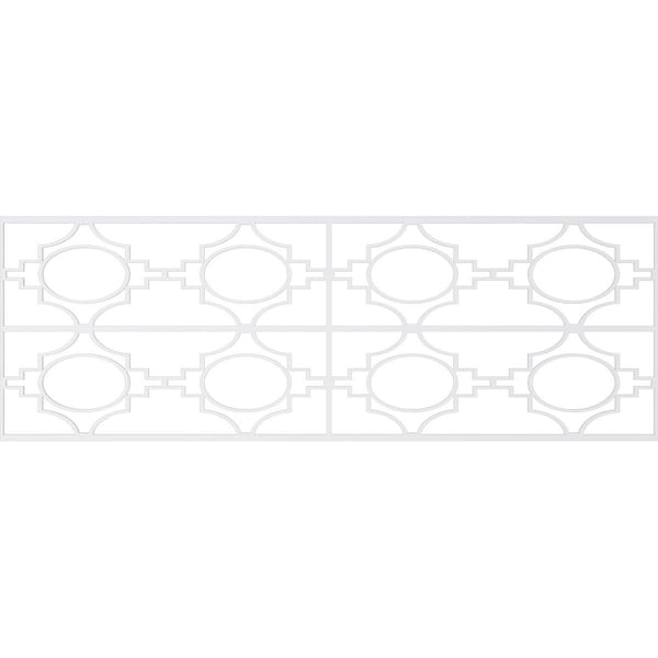 Ekena Millwork Set of Four Panels for 94 1/2"W x 32 1/4"H Gypsum Fretwork Wainscot Wall Paneling - WPKP16X01X47GYP