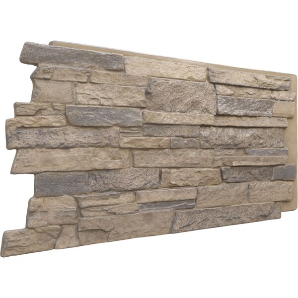 Ekena Millwork Acadia Ledge Stacked Stone, StoneWall Faux Stone Siding Panel - PNU24X48ALRW