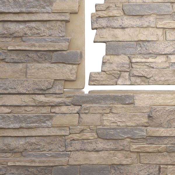Ekena Millwork Acadia Ledge Stacked Stone, StoneWall Faux Stone Siding Panel - PNU24X48ALRW
