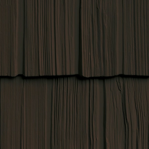 The Foundry 10in. W x 62 1/2in. L Exposure, Vinyl Staggered Shakes Total 100 Sq. Feet, 594 - Musket Brown, 23PK - 1201594