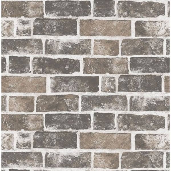 Manhattan Comfort Signature Collection Washed Faux Brown Brick Vinyl Wallpaper - SCRW0104