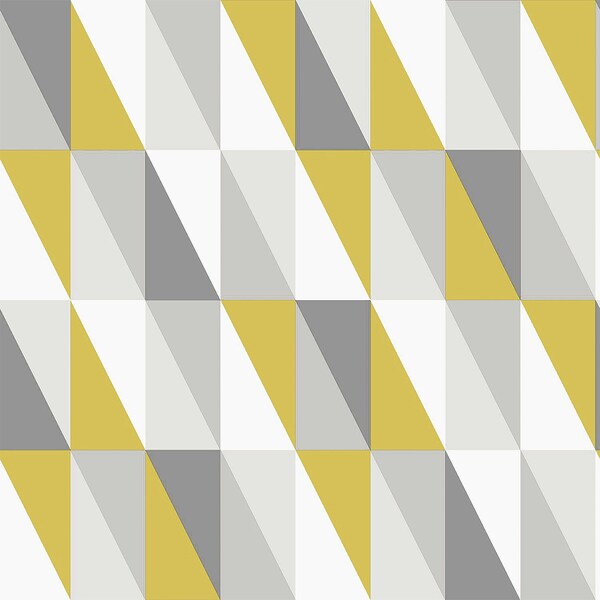 Manhattan Comfort Hialeah Inez Mustard Geometric 33 ft L X 209 in W Wallpaper - BR4060-138921