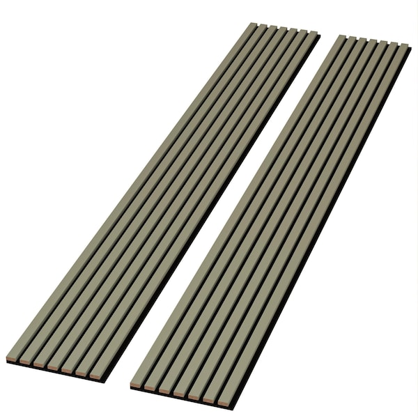 Ejoy Acoustic Slat Wood Wall Panels, 94 in x 12.6 in x 0.8 inch, 2PK - ACPSC04_ALAMOSAGREEN