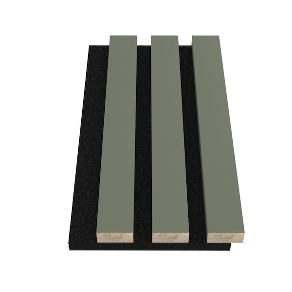 Ejoy Acoustic Slat Wood Wall Panels, 94 in x 12.6 in x 0.8 inch, 2PK - ACPSC04_ALAMOSAGREEN