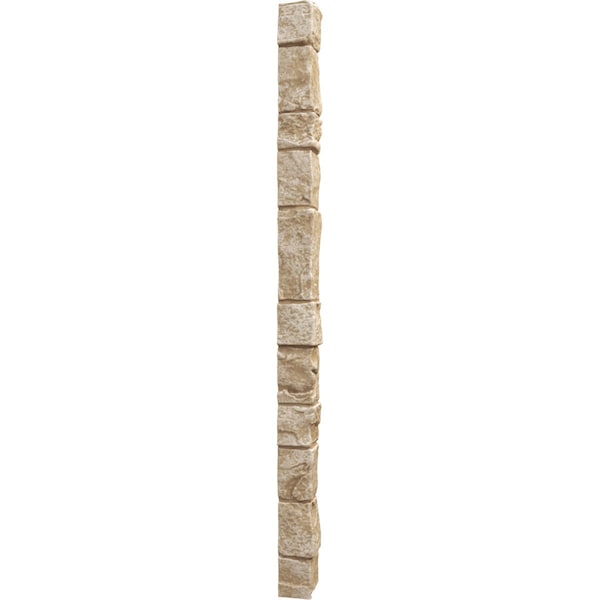 Ekena Millwork 3"W x 3"D x 48"H Universal Outside Corner for StoneWall Faux Stone Siding Panels, Sandstone - PNUOC03X48SD
