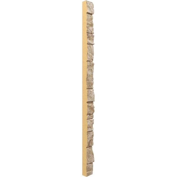 Ekena Millwork 3"W x 3"D x 48"H Universal Outside Corner for StoneWall Faux Stone Siding Panels, Sandstone - PNUOC03X48SD