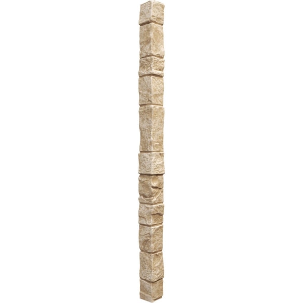 Ekena Millwork 3"W x 3"D x 48"H Universal Outside Corner for StoneWall Faux Stone Siding Panels, Sandstone - PNUOC03X48SD