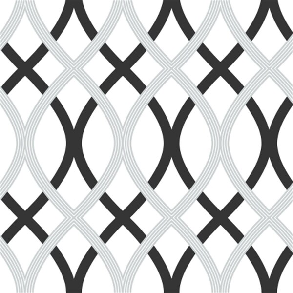 Doba-Bnt Lattice Peel and Stick Wallpaper, Blue & Silver - SA2532167