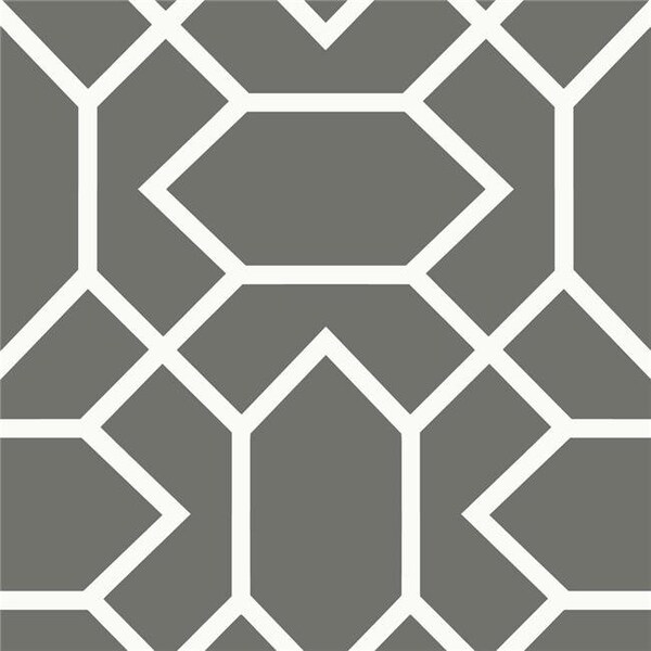 Roommates Roommates RMK9069WP Dark Grey Modern Geometric Peel & Stick Wallpaper - RMK9069WP