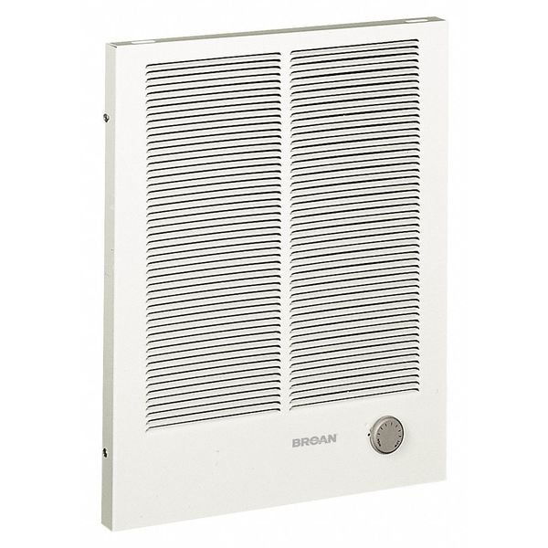 Broan Recessed Electric Wall-Mount Heater, Recessed or Surface, 750/1500, 1000/2000 W, 208/240V AC, White - 192