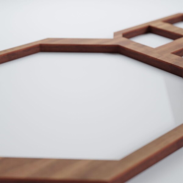 Ekena Millwork Extra Small Johnston Decorative Fretwork Wood Wall Panels, Walnut, 12 3/8"W x 7 3/8"H x 3/8"T - WALW08X08X0375JHNWA