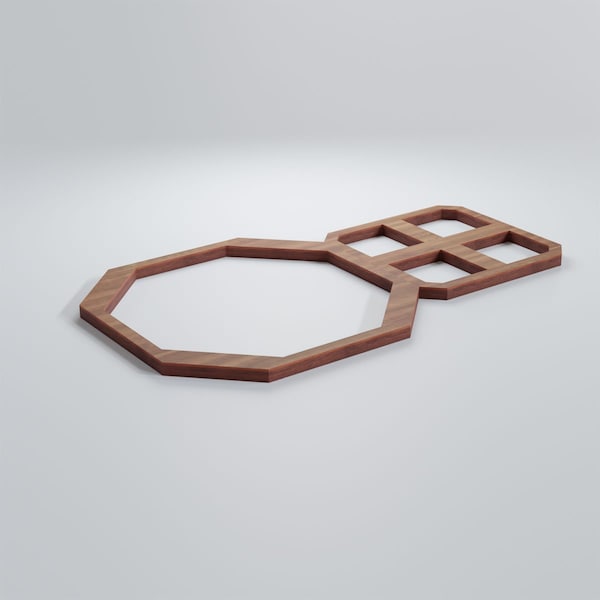 Ekena Millwork Extra Small Johnston Decorative Fretwork Wood Wall Panels, Walnut, 12 3/8"W x 7 3/8"H x 3/8"T - WALW08X08X0375JHNWA