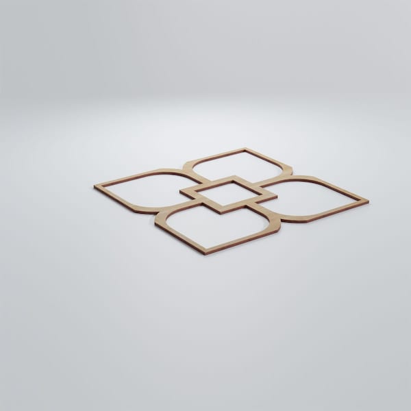 Ekena Millwork Large Olivia Decorative Fretwork Wood Wall Panels, Hickory, 23 3/8"W x 23 3/8"H x 3/8"T - WALW24X24X0375OLVHI