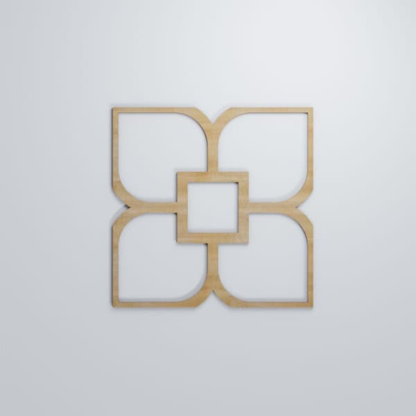 Ekena Millwork Large Olivia Decorative Fretwork Wood Wall Panels, Hickory, 23 3/8"W x 23 3/8"H x 3/8"T - WALW24X24X0375OLVHI