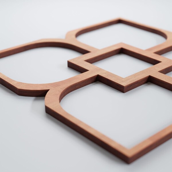 Ekena Millwork Small Olivia Decorative Fretwork Wood Wall Panels, Cherry, 11 3/8"W x 11 3/8"H x 3/8"T - WALW12X12X0375OLVCH