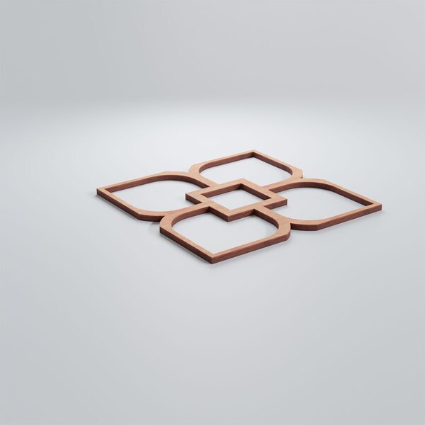 Ekena Millwork Small Olivia Decorative Fretwork Wood Wall Panels, Cherry, 11 3/8"W x 11 3/8"H x 3/8"T - WALW12X12X0375OLVCH