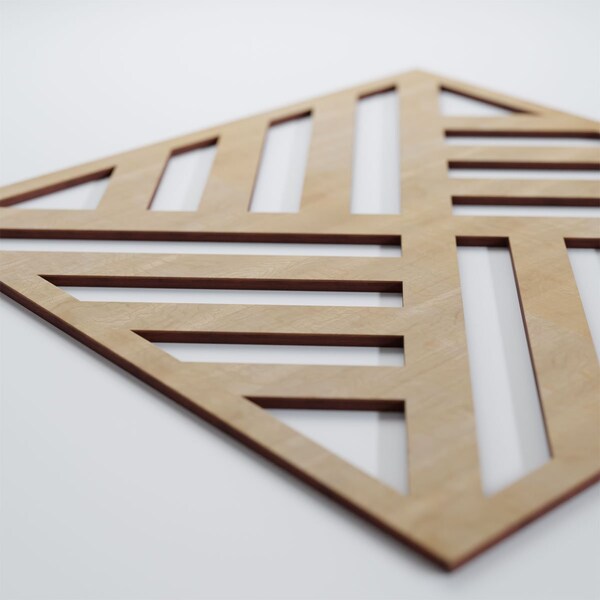 Ekena Millwork Large Allen Decorative Fretwork Wood Wall Panels, Hickory, 23 3/8"W x 23 3/8"H x 3/8"T - WALW24X24X0375ALLHI