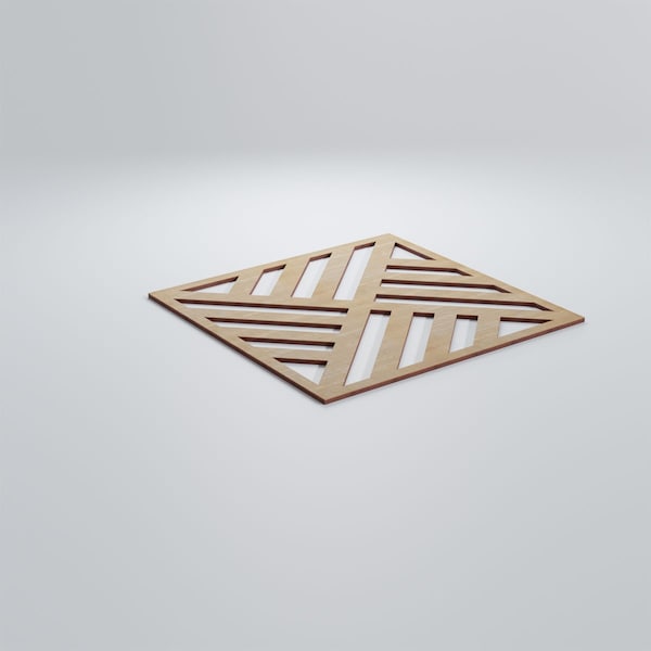 Ekena Millwork Large Allen Decorative Fretwork Wood Wall Panels, Hickory, 23 3/8"W x 23 3/8"H x 3/8"T - WALW24X24X0375ALLHI