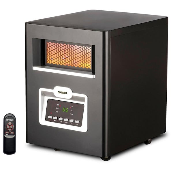 Optimus Infrared Quartz Heater with Remote Control Black - H8214