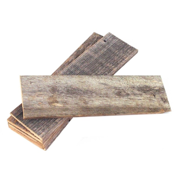 Homeroots Rustic Natural Weathered Gray Wood Planks, 6PK - 380378