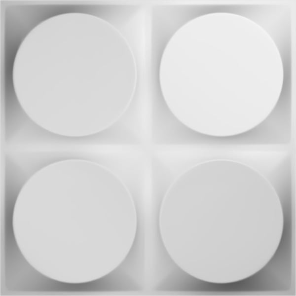 Ekena Millwork Adonis EnduraWall Decorative 3D Wall Panel, White, 19 5/8"W x 19 5/8"H - WP20X20ADWH