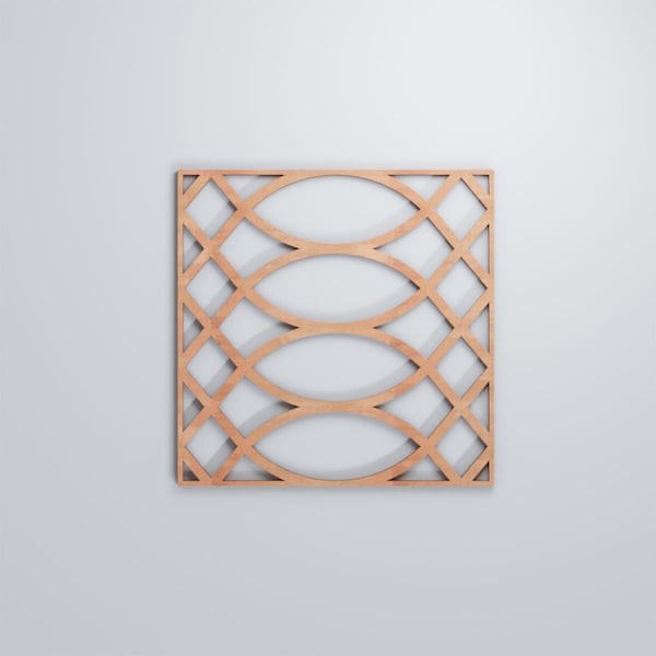 Ekena Millwork Medium Montrose Decorative Fretwork Wood Wall Panels, Cherry, 15 3/8"W x 15 3/8"H x 3/8"T - WALW16X16X0375MNTCH