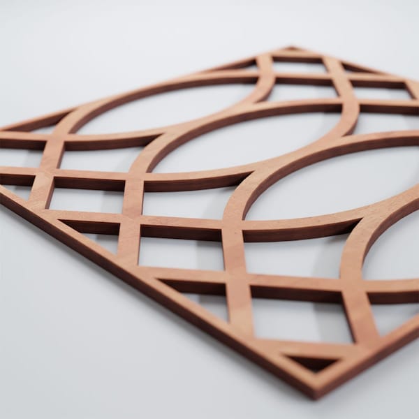Ekena Millwork Medium Montrose Decorative Fretwork Wood Wall Panels, Cherry, 15 3/8"W x 15 3/8"H x 3/8"T - WALW16X16X0375MNTCH