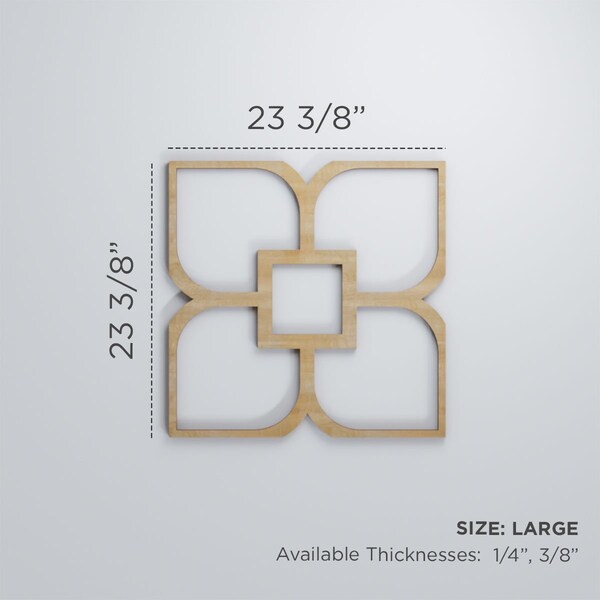 Ekena Millwork Large Olivia Decorative Fretwork Wood Wall Panels, Wood (Paint Grade), 23 3/8"W x 23 3/8"H x 3/8"T - WALW24X24X0375OLVMF