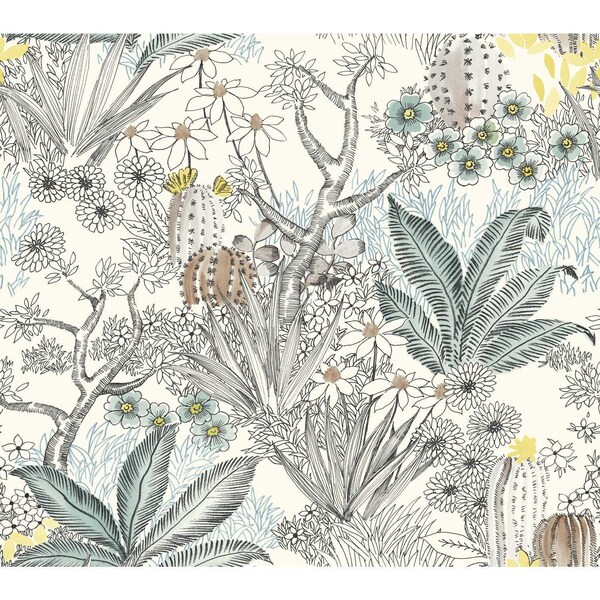 York Wallcoverings Flowering Desert Black Wallpaper - ON1611