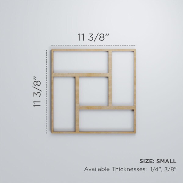 Ekena Millwork Small Sheffield Decorative Fretwork Wood Wall Panels, Alder, 11 3/8"W x 11 3/8"H x 3/8"T - WALW12X12X0375SHFAL