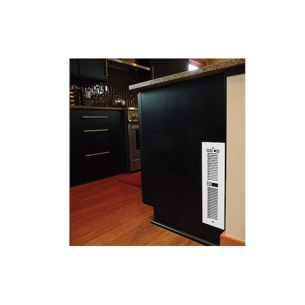 King Electric KTW Horizontal/Vertical Kick Space Heater 120V 1500W W/Hi-Low Switch & Recessed Grill Black - KTW1215-HLS-RG-B              