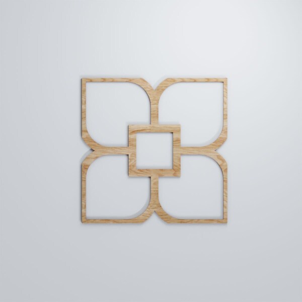 Ekena Millwork Large Olivia Decorative Fretwork Wood Wall Panels, Red Oak, 23 3/8"W x 23 3/8"H x 3/8"T - WALW24X24X0375OLVRO