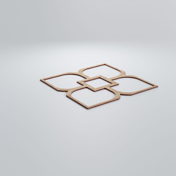 Ekena Millwork Large Olivia Decorative Fretwork Wood Wall Panels, Red Oak, 23 3/8"W x 23 3/8"H x 3/8"T - WALW24X24X0375OLVRO