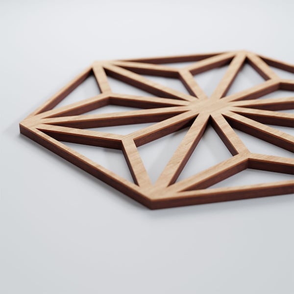 Ekena Millwork Small Hampton Decorative Fretwork Wood Wall Panels, Alder, 11 3/8"W x 13 1/8"H x 3/8"T - WALW12X12X0375HMPAL