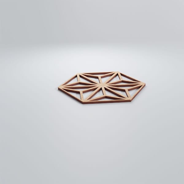 Ekena Millwork Small Hampton Decorative Fretwork Wood Wall Panels, Alder, 11 3/8"W x 13 1/8"H x 3/8"T - WALW12X12X0375HMPAL