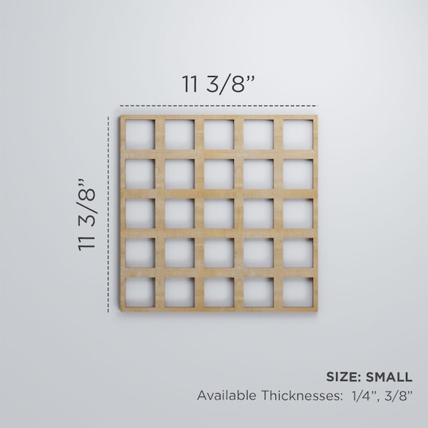 Ekena Millwork Small Manchester Decorative Fretwork Wood Wall Panels, Hickory, 11 3/8"W x 11 3/8"H x 3/8"T - WALW12X12X0375MNCHI