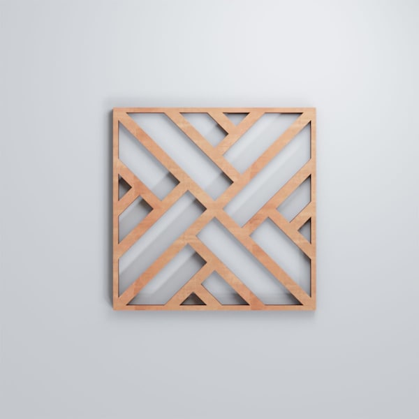 Ekena Millwork Extra Small Killeen Decorative Fretwork Wood Wall Panels, Cherry, 7 3/8"W x 7 3/8"H x 3/8"T - WALW08X08X0375KLNCH