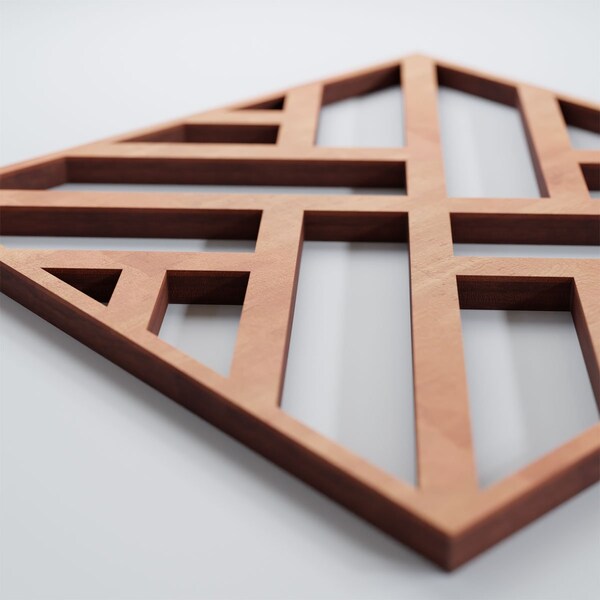 Ekena Millwork Extra Small Killeen Decorative Fretwork Wood Wall Panels, Cherry, 7 3/8"W x 7 3/8"H x 3/8"T - WALW08X08X0375KLNCH