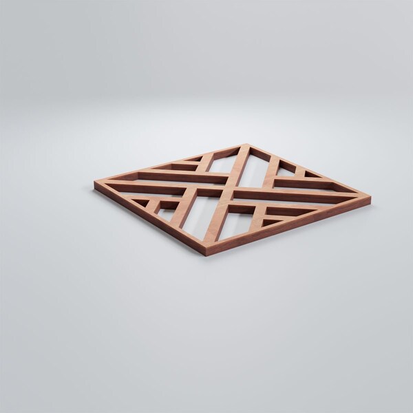 Ekena Millwork Extra Small Killeen Decorative Fretwork Wood Wall Panels, Cherry, 7 3/8"W x 7 3/8"H x 3/8"T - WALW08X08X0375KLNCH